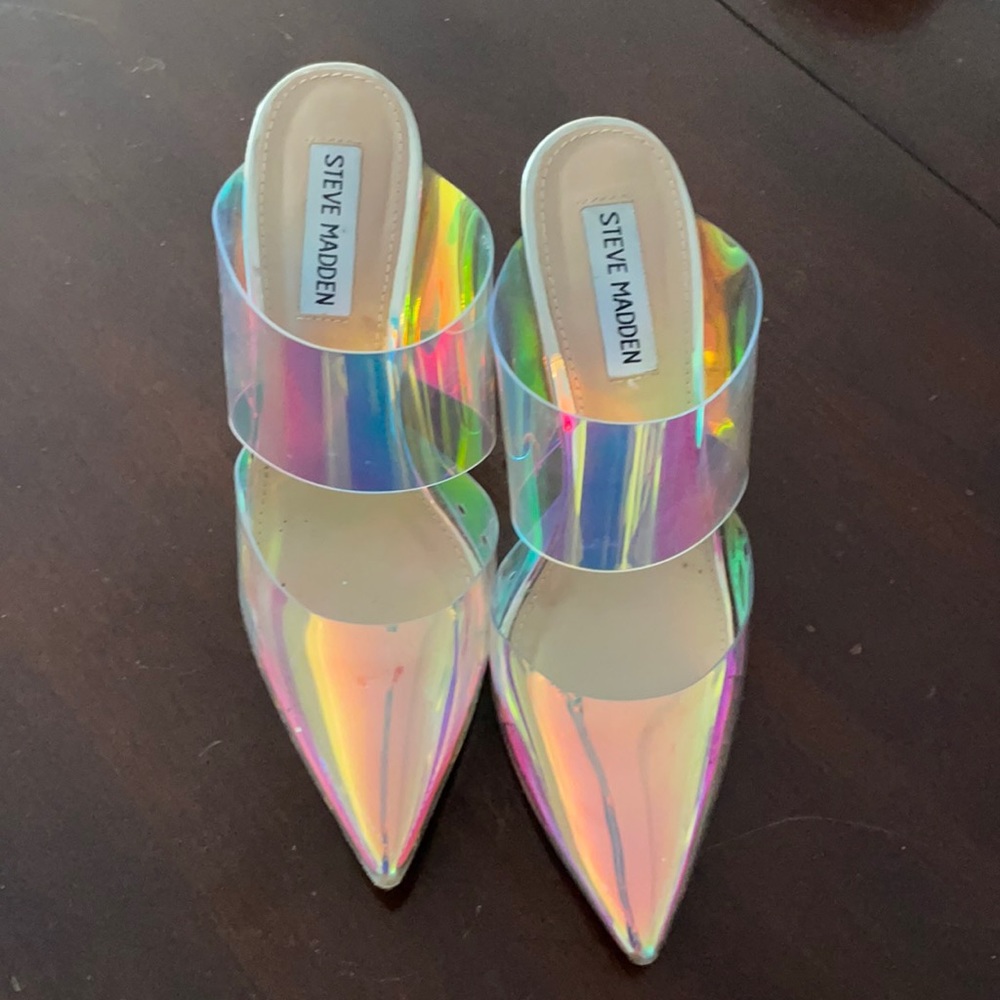 Steve Madden Iridescent Heels!  Amazing color! Worn once for a wedding!